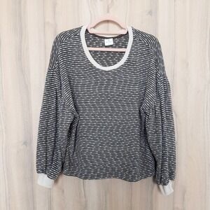 By Together Womens Striped Oversized Sweater Size S Gray Slouch Cozy Casual